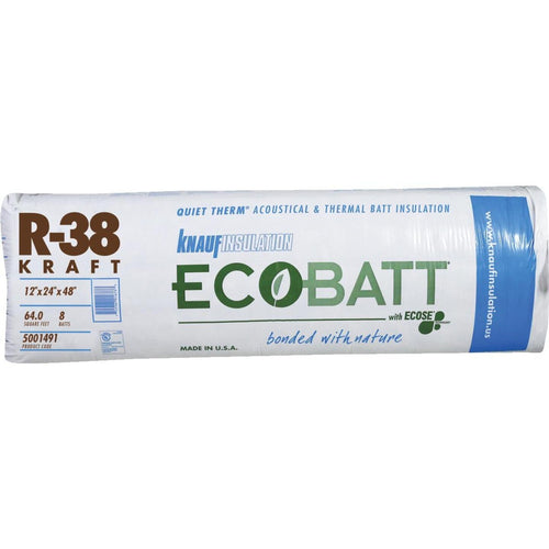 Knauf R-38 24 In. x 48 In. Kraft Faced Batt Fiberglass Insulation (8 Count)