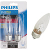 Philips DuraMax 40W Clear Medium Base B13 Incandescent Blunt Tip Light Bulb (2-Pack)
