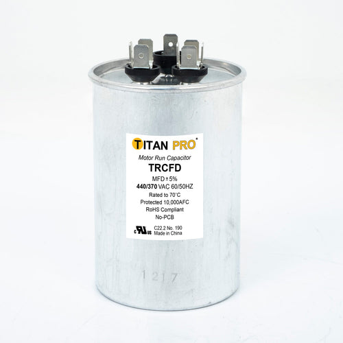 Titan Pro Run Capacitor 45+5 MFD 440/370 Volt Round
