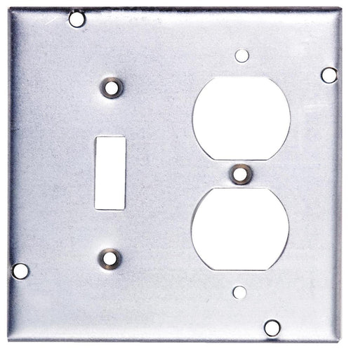 Steel City Switch/Outlet Combination 4-11/16 In. x 4-11/16 In. Square Device Cover