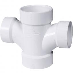 Genova Products PVC DWV Fittings Reducing Double Sanitary Tee